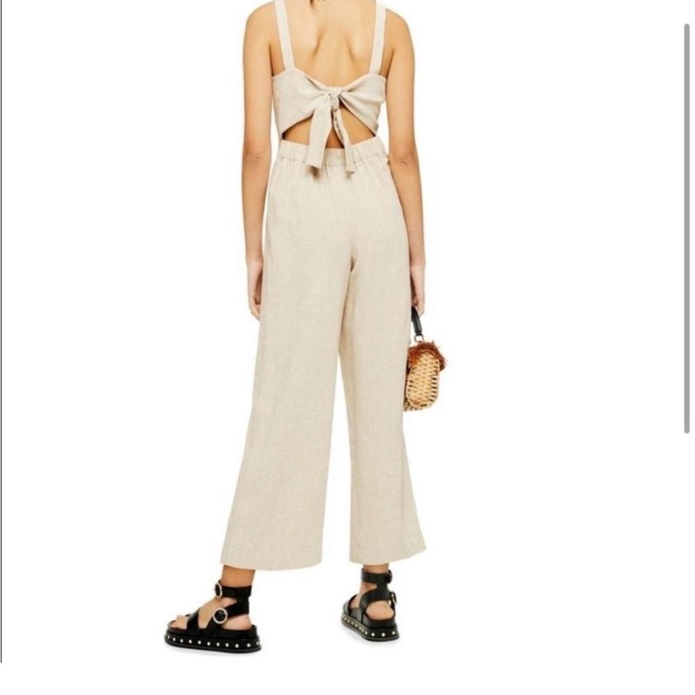 Hello Molly Linen Cotton Ivory Jumpsuit Size Medium - Picture 2 of 6